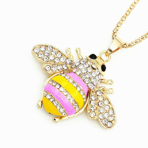 Betsey Johnson Pink & Yellow Bee Necklace