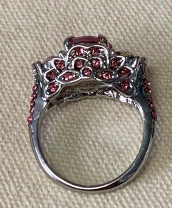Betsey Johnson 3 Pink Stones - Ring Size 8