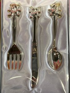 Silver Plated Teddy Bear Cutlery Set
