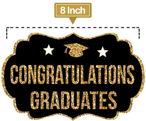 Photo Booth Props - Graduation Theme - Gold Glitter - Class of 2019