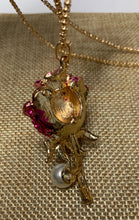 Betsey Johnson Pink Rose Necklace with Pearl