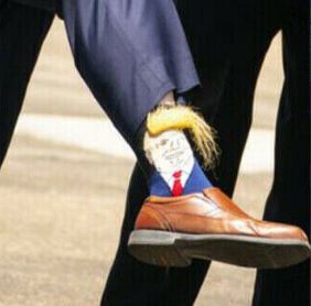 Trump Socks with Combable Hair