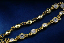 Round Crystal Bracelet - Gold tone
