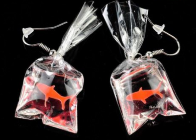 Goldfish in a Bag Earrings