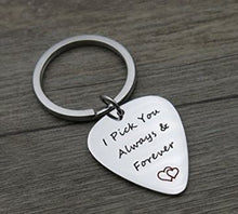 Guitar Pick Engraved Keychain - I Pick You Always and Forever