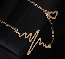 Heartbeat - EKG Necklace - Choice of Gold or Silver color