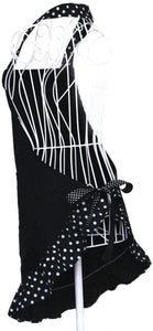 Black Apron with Polka Dots - Single Bow