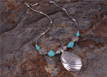 Turquoise Oval Pendant Necklace