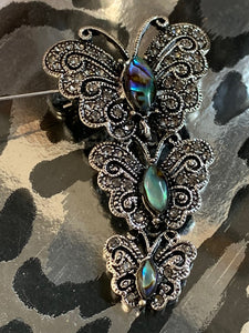 Abalone Tri-Butterfly Pin