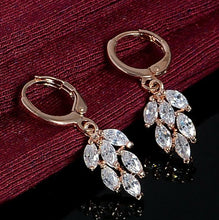 18k Rose Gold Plated Crystal Leaf Set