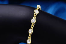 Round Crystal Bracelet - Gold tone