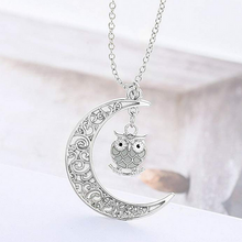 Owl & Moon Necklace - Glows in the Dark!