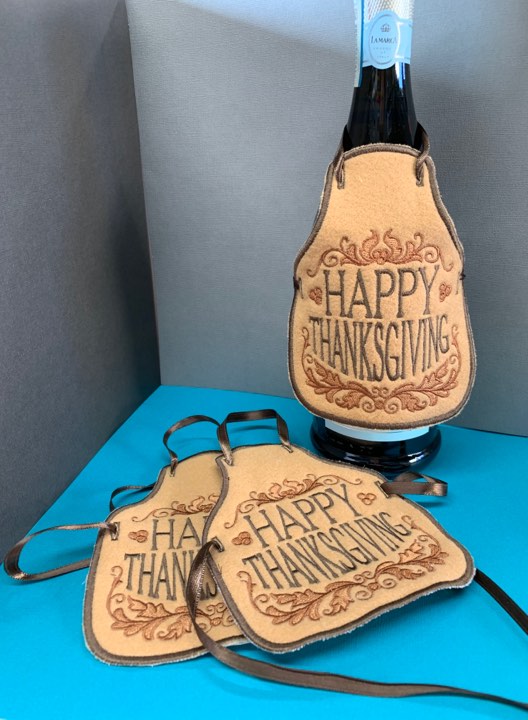 Holiday Wine Bottle Apron