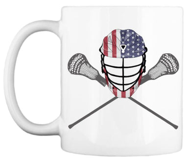 Lacrosse Mug:  American Flag Helmet
