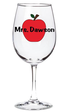 Teacher Gift - Apple Glass (Name thru Apple)