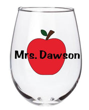Teacher Gift - Apple Glass (Name thru Apple)