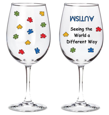 Autism Awareness Wine Glass