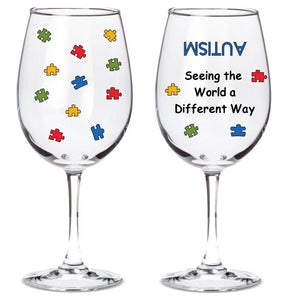 Autism Awareness Wine Glass