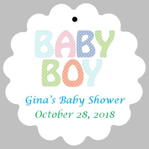 Baby Shower Tag - Baby Boy or Baby Girl - Polka Dots (set of 30)