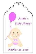 Favor Tag - Baby Shower - Girl or Boy with Balloon (set of 24)