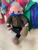 Crocheted Bernie Sanders Sitting