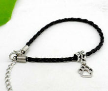 Paw Print Leather Rope Bracelet
