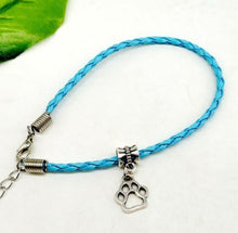 Paw Print Leather Rope Bracelet