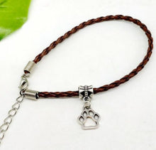 Paw Print Leather Rope Bracelet