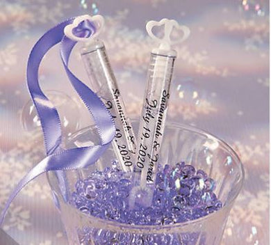 Bubbles - 2 Dozen, Personalized Double Hearts (choose tube color)