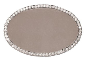 Oval Name Badge with Rhinestone Border
