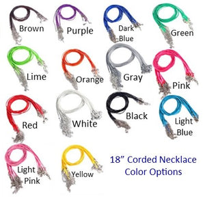 Necklace Cord with lobster clasp- 18" - Choice of color