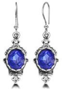 Dark Blue Crystal Teardrop Earrings