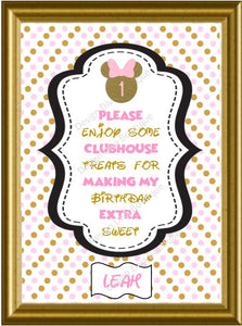 First Birthday - Minnie - Dessert Table Sign