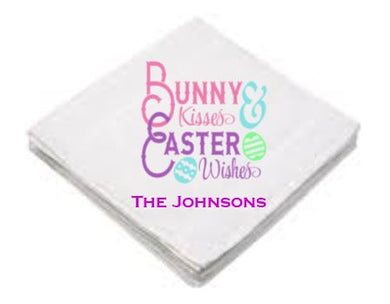 Washcloth - Bunny Kisses & Easter Wishes - Blue or Pink