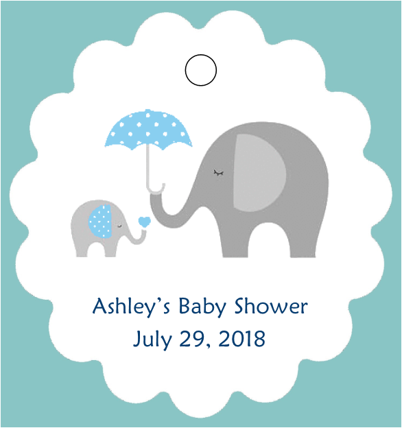 Baby Shower Tag - Elephant - Pink or Blue  (set of 30)