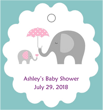 Baby Shower Tag - Elephant - Pink or Blue  (set of 30)