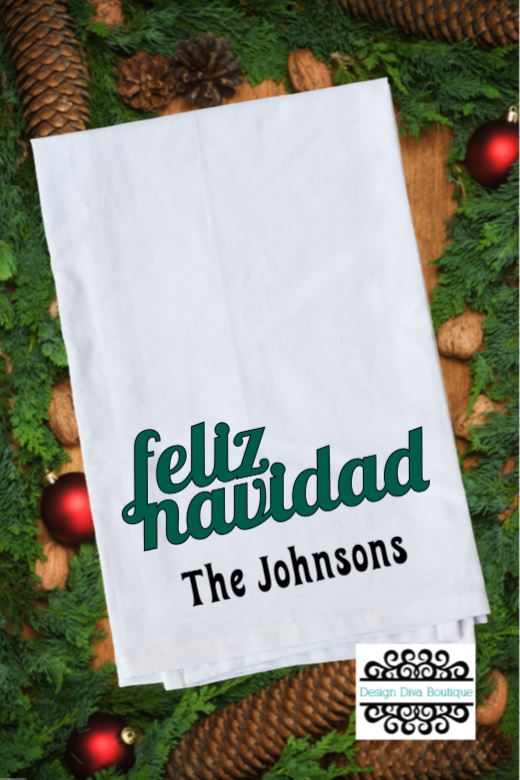 Flour Sack Towel - Feliz Navidad