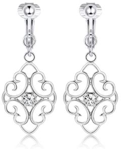 Clip-On Filigree Earrings Gold or Silver Tone