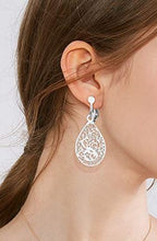 Clip-On Silvertone Drop Earrings
