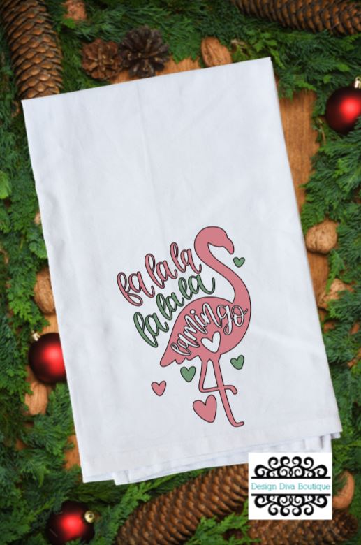 Flour Sack Towel - Fla la la la Flamingo