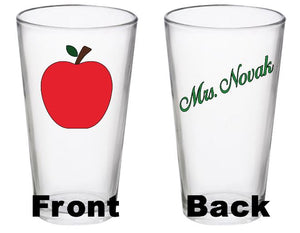 Teacher Gift - Apple Glass (Double Sided)