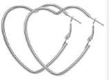 Heart "Hoop" Earrings - Silver or Gold Tone