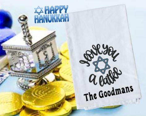 Flour Sack Towel - I Love You a Latke