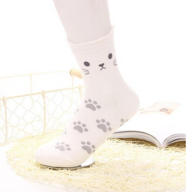 Cat Socks - Ivory