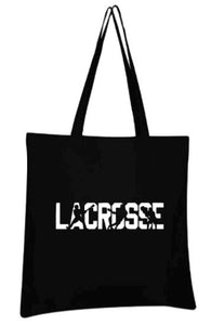 Lacrosse Ball Bag - Tote Bag 15 x 16" - "LACROSSE" with Cut Out Players