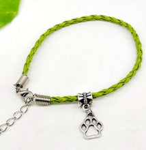 Paw Print Leather Rope Bracelet