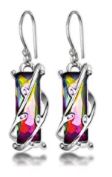 Multi-Colored Crystal Teardrop Earrings