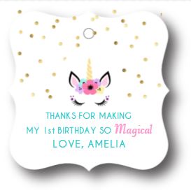 Favor Tags - Unicorn Birthday (Set of 24)