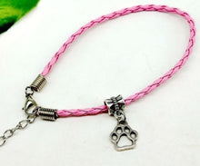 Paw Print Leather Rope Bracelet