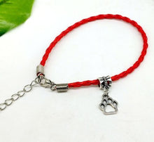 Paw Print Leather Rope Bracelet